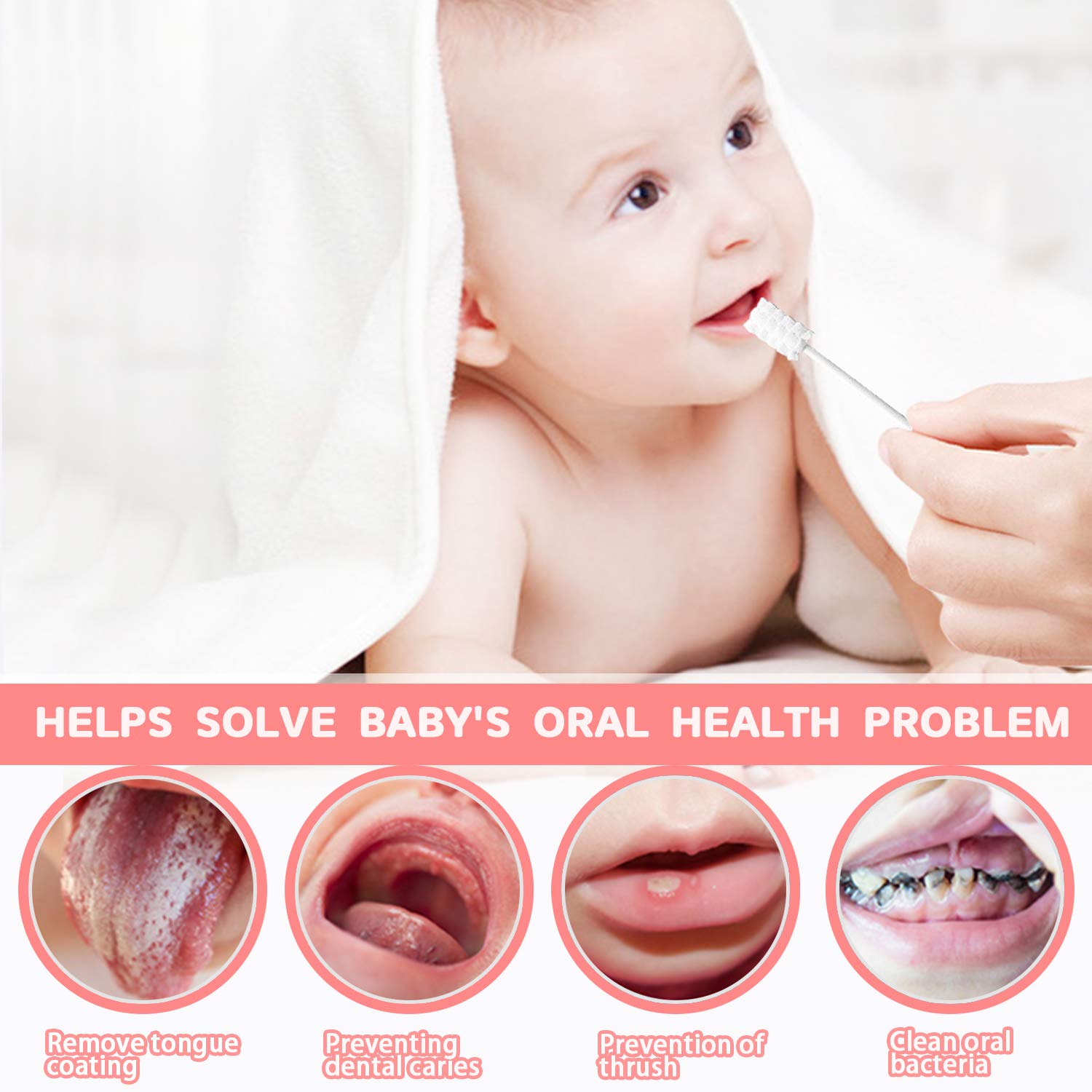 autumnz baby oral cleaner newborn tounge teeth gum cleaning cotton buds 宝宝口腔清洁棉花棒舌苔牙龈棒